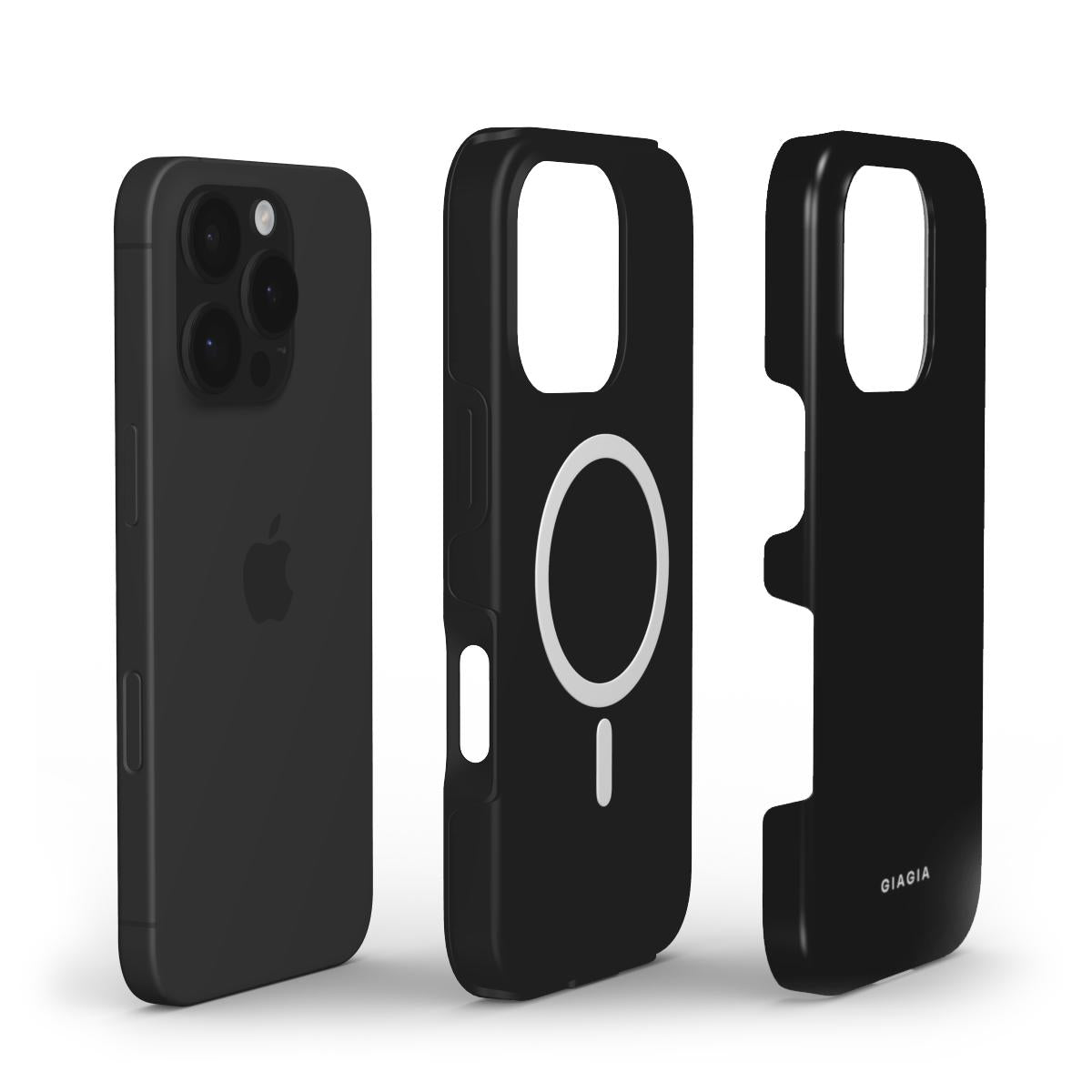 Black phone case  on a white background