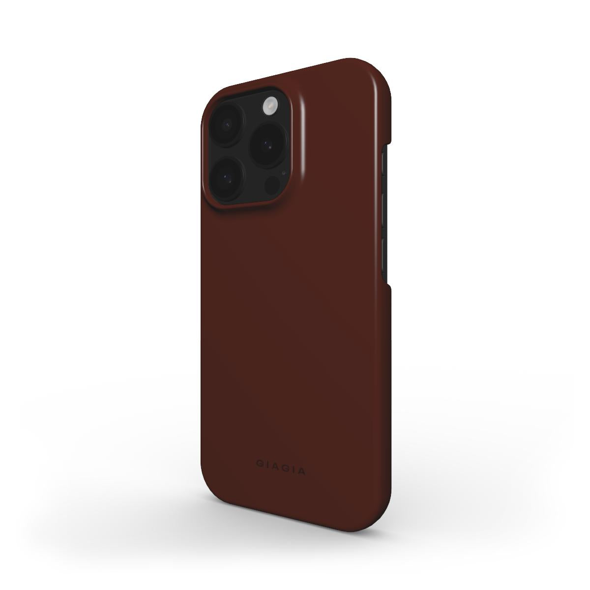 Brown phone case on a white background