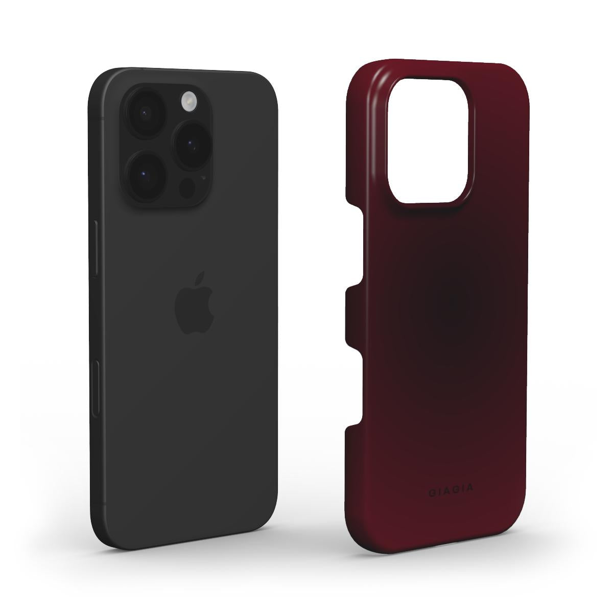 Black and red phone cases on a white background