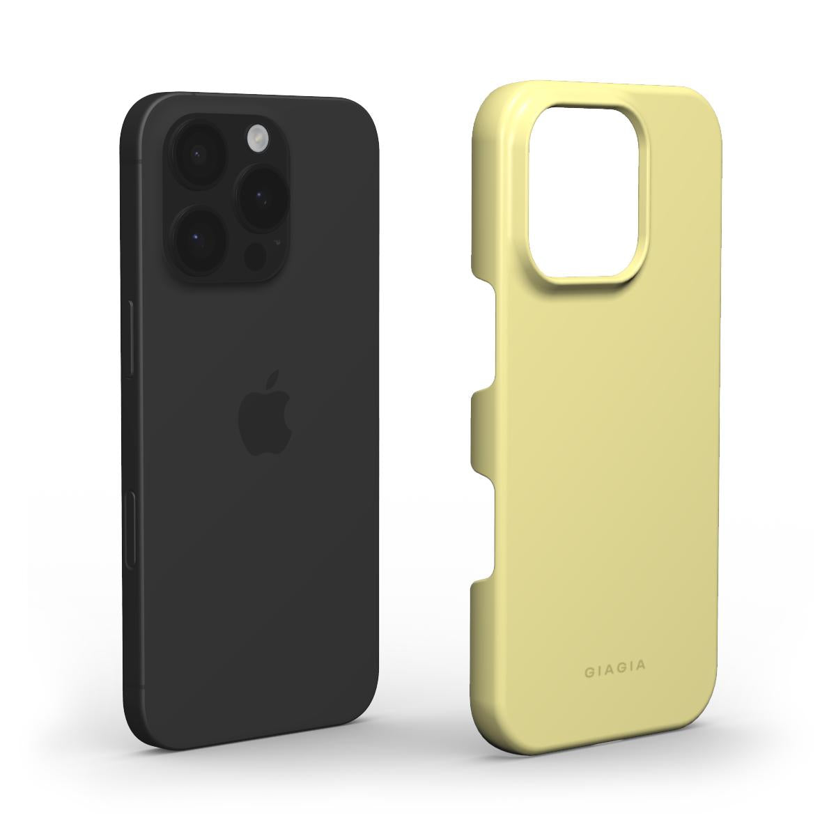 Black and yellow phone cases on a white background