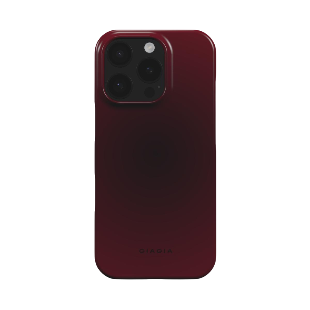 Red phone case with 'GIAGIA' branding on a white background