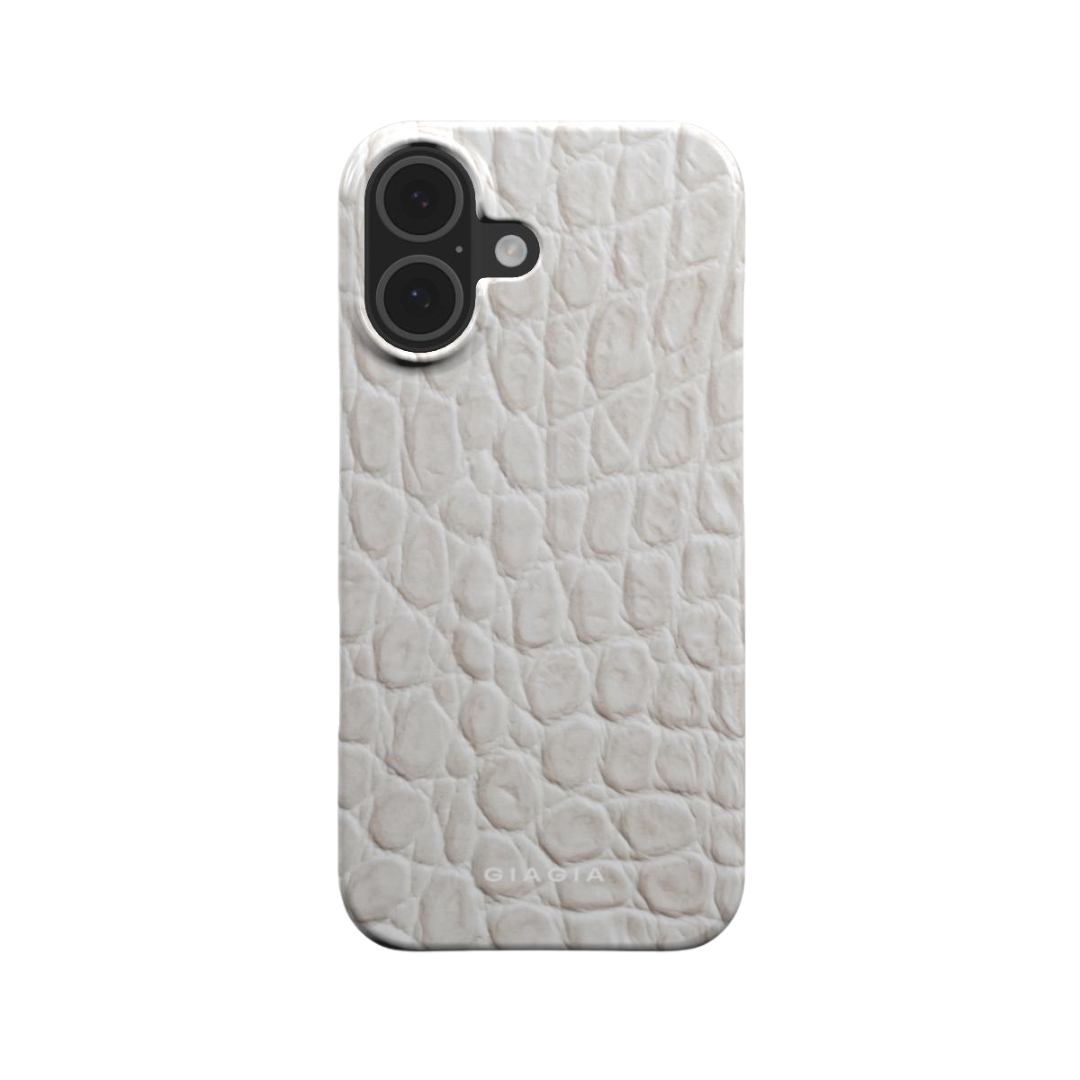 Phone case with crocodile design on a white background